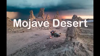 Relaxing overlanding trip with my Jeep Gladiator into Mojave Desert - Trona Pinnacles and dry lake.