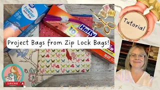 Floss Tube # 5    ZIP LOCK BAG OR PROJECT BAG? / LETS MAKE A QUICK AND EASY LOW SEW BAG