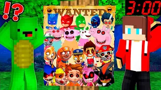 JJ and Mikey Wanted Scary PJ MASKS Peppa Pig , SONIC PAW PATROL EXE Minecraft Maizen JJ and Mikey