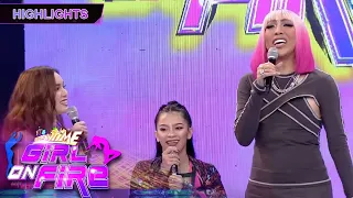 Slaydy Bebie shrinks as she stands next to Vice | Girl On Fire