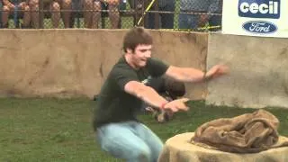 2012 Wild Hog Catching - Wrestling World Championship- Sabinal, Texas - Dusty and Logan