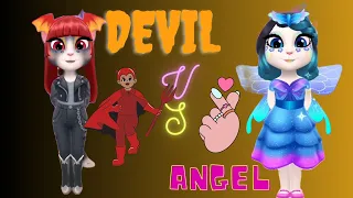 Angel Angella 😍Vs Devil Angella 😡My Talking Angella 2New Update New Game play