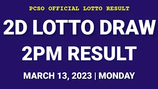 2D LOTTO RESULT 2PM DRAW March 13, 2023 PCSO EZ2 LOTTO RESULT TODAY 1ST DRAW