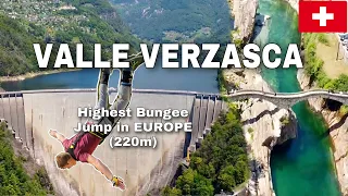 VALLE VERZASCA SWITZERLAND 4K | Verzasca Bungee Jump 007 GOLDENEYE JAMES BOND