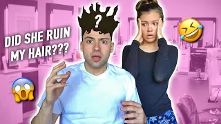 DYING MY BOYFRIENDS HAIR!!! (HILARIOUS) || Abe & Sav