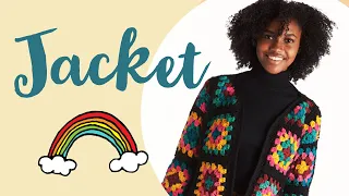 Crochet Granny Square Jacket XS to 5 XL