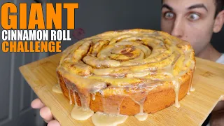 GIANT PUMPKIN SPICE CINNAMON ROLL CHALLENGE| CHEAT DAY