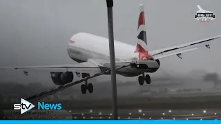 Passengers of a Glasgow to Heathrow flight had a taste of Storm Eunice's strength upon landing