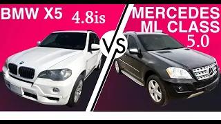BMW X5 4.8 is VS  MERSEDES ML 5.0 гонка