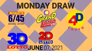 Lotto Result June 7, 2021 - Monday Draw (6/45, 6/55, 4D, 2D, 3D)