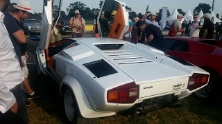 V12 Engine start (at 45 sec) Lamborghini Countach 5000 S at Le Mans Classic 2018