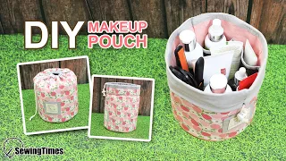 DIY MAKEUP STORAGE POUCH | Travel Cosmetic Bag Tutorial [sewingtimes]