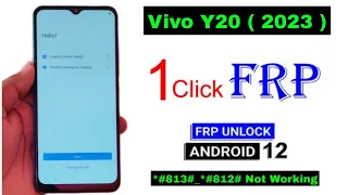 ViVO Y20 Frp Bypass 2022 | Without Pc | Vivo Y20 Google Account Bypass Android 12 100% Tested 2023