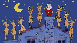 Merry Christmas музыкальный Санта и олени.