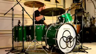 Led Zeppelin - Black Dog (Studio) Multi-Cam Drum Cover w/o Music - Vintage Ludwig Green Sparkle Kit