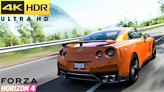 PURE 4K HDR 60FPS QUALITY || FORZA HORIZON 4 || NISSAN GTR GAMEPLAY || PC 4K UHD 60FPS