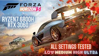 Forza Horizon 5 | Asus TUF A15 2022 | RTX 3060 Laptop + Ryzen 7 6800H | 1080p All Settings Tested