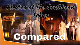 Pirates of the Caribbean at Tokyo Disneyland, Disneyland and Walt Disney World. Parallel Disney