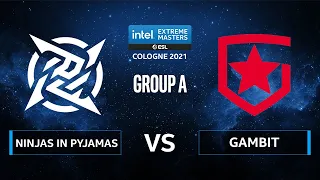 CS:GO - Gambit Esports vs. Ninjas in Pyjamas [Inferno] Map 2 - IEM Cologne 2021 - Group A