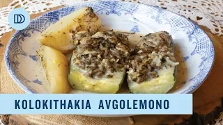 GREEK Stuffed Zucchini Avgolemono (in a Lemony Sauce)