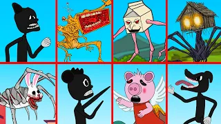Mega Siren Head, Cartoon Mouse, Milkwalker, Mr. Hopp's | Roblox Piggy Animation | GV Studio