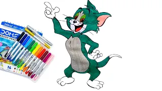 How To Draw Tom from Tom & Jerry #Shorts colour with Doms Brush Pen