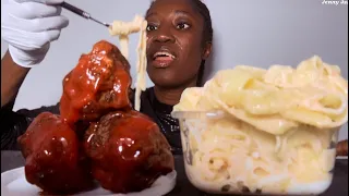 COOK & EAT WITH ME, ASMR CHICKEN WINGS & ALFREDO CREAMY PASTA MUKBANG | Eating food challenge