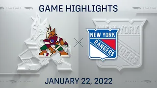 NHL Highlights | Coyotes vs. Rangers -  Jan 22, 2022