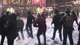 Snowball Fight in Times Square - Jonas Blizzard 2016