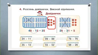 Математика 1 клас. Віднімання двоцифрових чисел