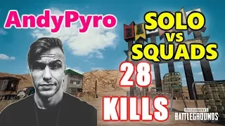 PUBG - AndyPyro - 28 KILLS - KAR98K vs SQUADS!