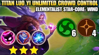 LUO YI TITAN MODE. UNLIMITED SKILL.!! MAGIC CHESS MOBILE LEGENDS