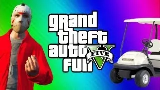 GTA 5 Online Funny Moments Gameplay 3 - Jerking, Golf Cart, Invisible Train Glitch (Multiplayer)