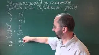 060901 Зведення дробів до спільного знаменника Порівняння дробів 6 клас