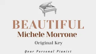 Beautiful - Michele Morrone (Original Key Karaoke) - Piano Instrumental Cover