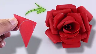 How To Make Paper Rose Easy | Beautiful Rose Flower Making Idea | DIY Beautiful Paper Rose