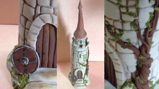 Castle/ bottle- Polymer clay/Fimo