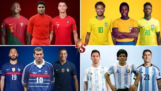 Ronaldo Leao Eusebio 🆚 Neymar Vinicius Pele 🆚 Benzema Mbappe Zidane 🆚 Messi Dybala Maradona 💪⚽🔥