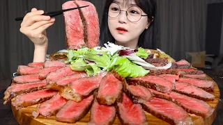 Striploin Steak & Salad🥩🥗Mukbang ASMR