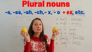 Basic English grammar. Regular plural nouns ( -s, -ss, -sh, -ch, -x, -o,  +es ) Lesson #7
