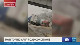 Officials continue to monitor area road conditions impacted by winter weather