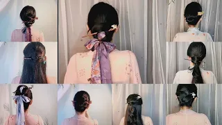 Chinese traditional hairstyle tutorial, hairpins and hair bands can create a classical temperament！