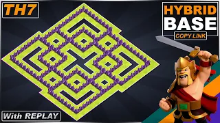 NEW TH7 Base with REPLAY 2021 | Town Hall 7 HYBRID Base with Copy Link - Clash of Clans