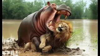 ANGRY HIPPO ATTACKS AND KILLS LIONS HYENAS CROCODILES❗DEADLY ANIMALS FIGHT