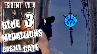 Resident Evil 4 Remake - Castle Gate, Destroy the Blue Medallions 3 Request