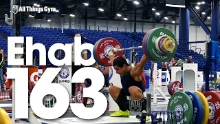 Mohamed Ehab 163kg Snatch PR 2015 World Weightlifting Championships Training Hall