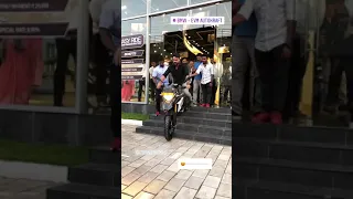Tovino Thomas taking delivery of his new BMW GS310 bike