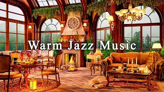 Warm Jazz Music with Cozy Coffee Shop Ambience ☕ Relaxing Jazz Instrumental Music ~ Background Music