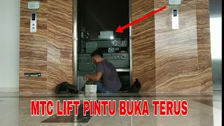 troble pintu lift buka terus ,