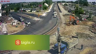 Таймлапс строительства моста в Нижнем Тагиле